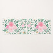 Elegant White Pink Flowers Waterverf Floral Yogamat (Achterkant (horizontaal))