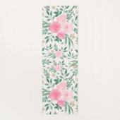 Elegant White Pink Flowers Waterverf Floral Yogamat (Achterkant)