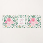 Elegant White Pink Flowers Waterverf Floral Yogamat (Voorkant (horizontaal))