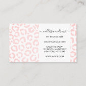 Elegant White Pink Leopard Cheetah Animal Print Visitekaartje (Achterkant)