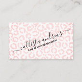 Elegant White Pink Leopard Cheetah Animal Print Visitekaartje (Voorkant)