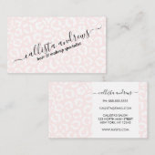 Elegant White Pink Leopard Cheetah Animal Print Visitekaartje (Voorkant / Achterkant)