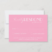 Elegant White Pink Minimalist Bright Wedding RSVP Kaartje (Voorkant)