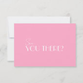 Elegant White Pink Minimalist QR Code Wedding RSVP Kaartje (Achterkant)