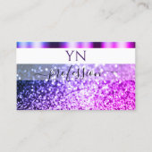 Elegant White Pink Paars Sparkle Glitter Monogram Visitekaartje (Voorkant)