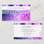 Elegant White Pink Paars Sparkle Glitter Shimmery Visitekaartje (Voorkant / Achterkant)