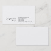 Elegant White Plain Simple Moderne Visitekaartje (Voorkant / Achterkant)