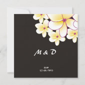 Elegant White Plumeria Wedding Invitation Kaart (Achterkant)
