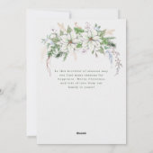 Elegant White Poinsettia and Pine Photo Feestdagenkaart (Achterkant)