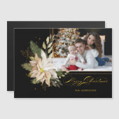 Elegant White Poinsettias w/Gold Greenery Foto (Voorkant / Achterkant)