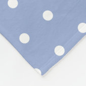 Elegant White Polka Dots on Blue Monogram Fleece Deken (Hoek)