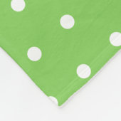 Elegant White Polka Dots on Green Monogram Fleece Deken (Hoek)