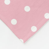 Elegant White Polka Dots on Pink Monogram Fleece Deken (Hoek)