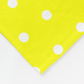 Elegant White Polka Dots on Yellow Monogram Fleece Deken (Hoek)
