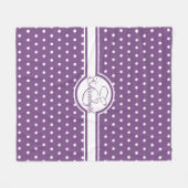 Elegant White Polka Dots op Paarse monogram Fleece Deken (Voorkant (Horizontaal))