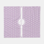 Elegant White Polka Dots op Paarse monogram Fleece Deken (Voorkant (Horizontaal))
