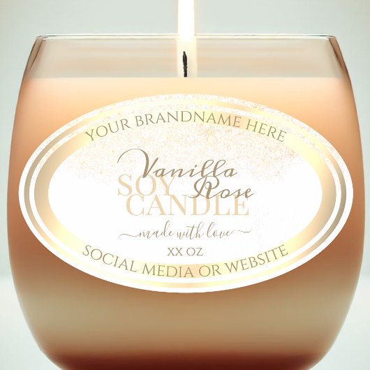 Elegant White Product Packaging Labels Gold Lijst