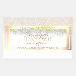 Elegant White Product Packaging Labels Gold Lijst