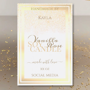 Elegant White Product Packaging Labels Gold Lijst Voedselcontainer Etiket