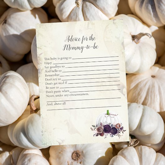 Elegant White Pumpkin-advies voor de moeder Kaart