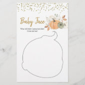 Elegant White Pumpkin Baby shower Baby Face (Voorkant)