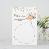 Elegant White Pumpkin Baby shower Baby Face (Staand voorkant)