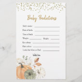 Elegant White Pumpkin Baby shower Baby Prediction (Voorkant)