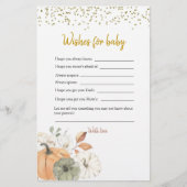 Elegant White Pumpkin Baby shower wenst Baby (Voorkant)