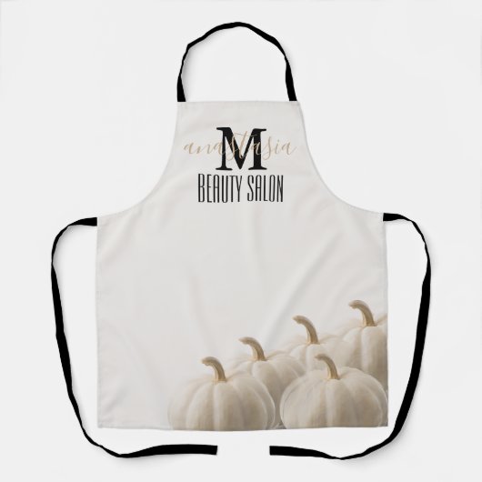 Elegant White Pumpkin Beauty Salon Monogram Schort (Voorkant)