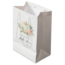 Elegant White Pumpkin Blush Floral Baby shower Medium Cadeauzakje