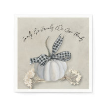 Elegant White Pumpkin Herfst Thanksgiving Family