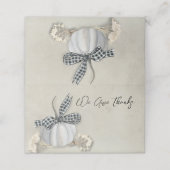 Elegant White Pumpkin Herfst Thanksgiving Plaatskaartje (Buitenkant ongevouwen)