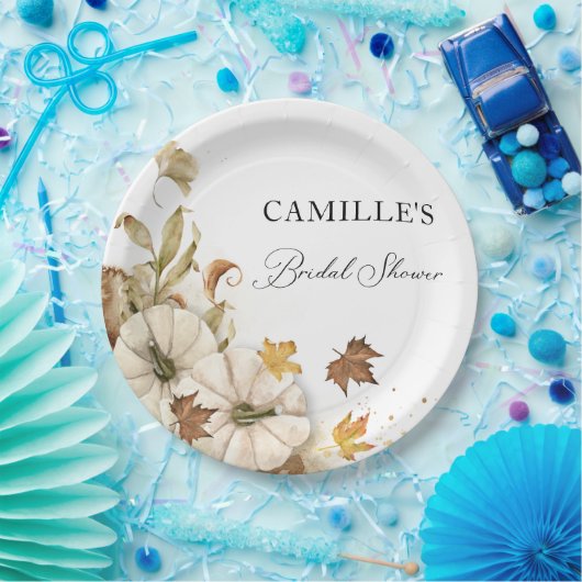 Elegant White Pumpkin Vrijgezellenfeest Paper Bord (Feest)