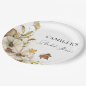 Elegant White Pumpkin Vrijgezellenfeest Paper Bord (Gekanteld)