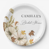 Elegant White Pumpkin Vrijgezellenfeest Paper Bord (Voorkant)