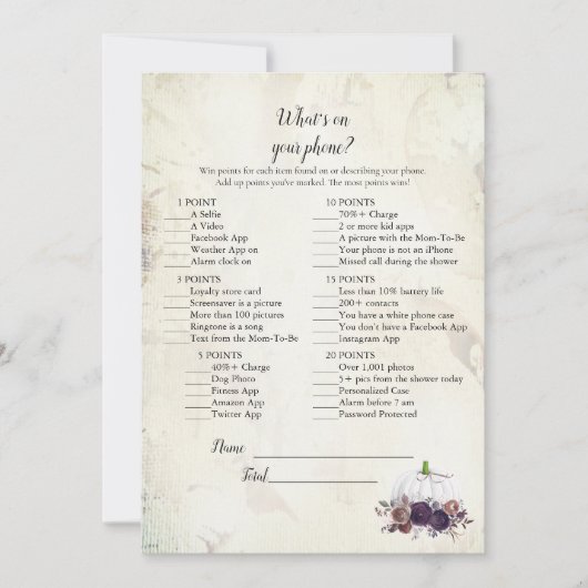 Elegant White Pumpkin wat er op je telefoon staat Kaart (Voorkant)