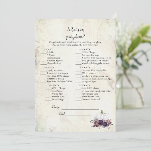 Elegant White Pumpkin wat er op je telefoon staat Kaart (Staand voorkant)