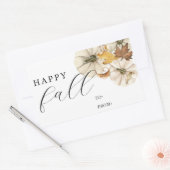Elegant White Pumpkins Happy Herfst Favor Gift Rechthoekige Sticker (Envelop)