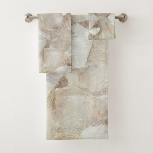 Elegant White Quartz Bath Towel Set Bad Handdoek (Insitu)