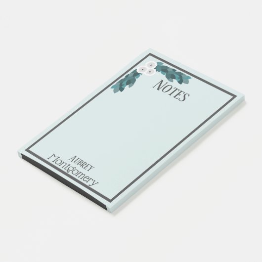 Elegant White Ranunculus & Foliage Persoonlijk Post-it® Notes (Schuin)