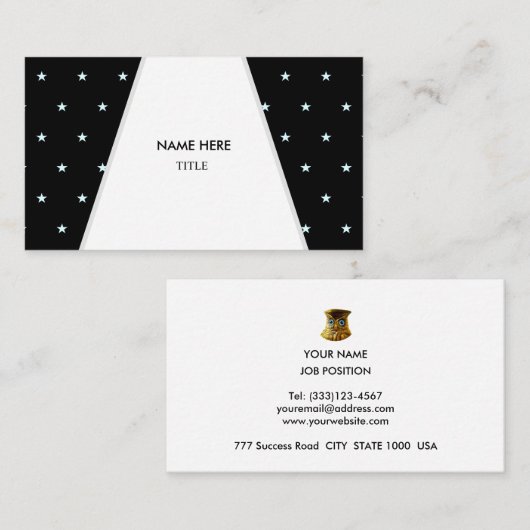 Elegant White Ray op Starry Background Visitekaartje (Voorkant / Achterkant)