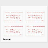Elegant White & Red “Box of Happiness” Sticker (Vel)