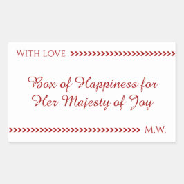Elegant White & Red “Box of Happiness” Sticker