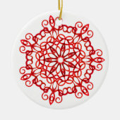 Elegant White & Red Decorative Mandala Cute Xmas Keramisch Ornament (Voorkant)