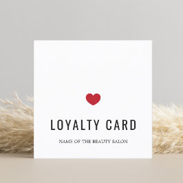 Elegant White Red Heart Beauty Salon Loyalty Kaart