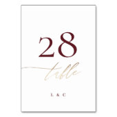 Elegant White Red Plum Burgundy Gold Het huwelijk Kaart (Voorkant)