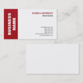 ELegant White Red Striped Manager Minimalistische  Visitekaartje (Voorkant / Achterkant)