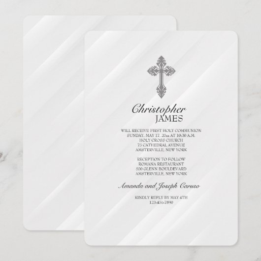 Elegant White Religious Uitnodiging (Voorkant / Achterkant)