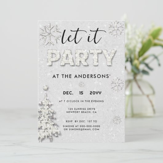 Elegant White Rhinestones - Kerstfeest Kaart (Staand voorkant)