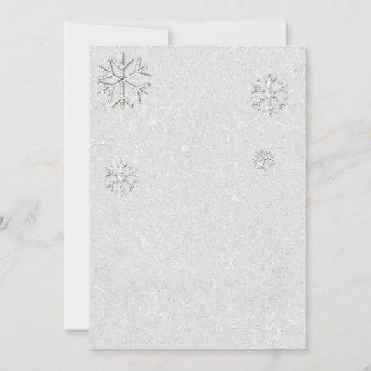 Elegant White Rhinestones - Kerstfeest Kaart (Achterkant)